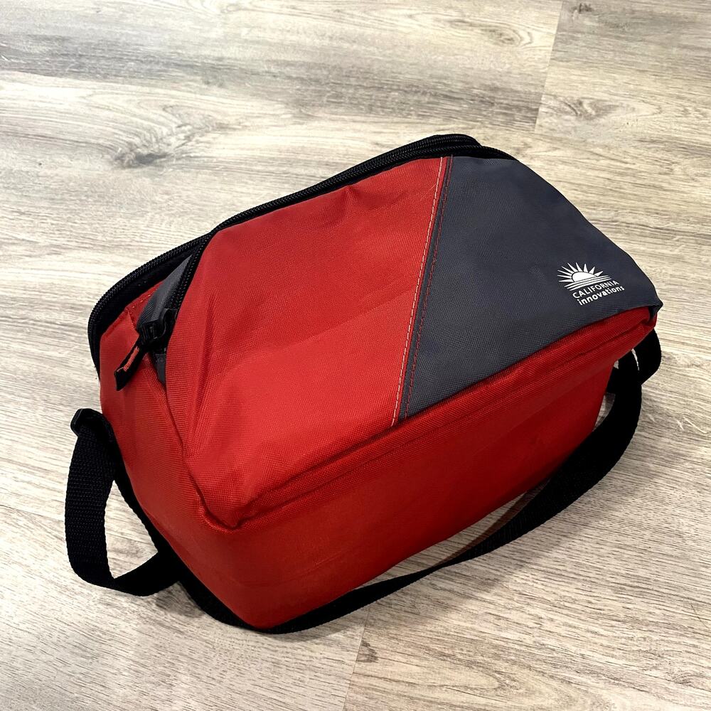 California Innovations Red Insulated Lunch Bag Soft Cooler - Adjustable Strap - Picture 3 of 12